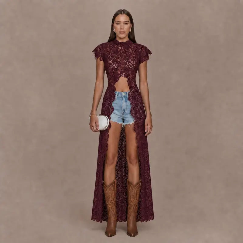 LikeMyChoice Boho Short-Sleeve Shirt & Wide-Leg Pants Luxury Resort Wear 2-Piece Outfit Satin Fabric Women's Lounge Set for Vacation Vibe Clothes Suits