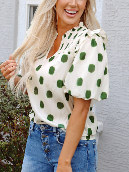 Women's Polka Dot Ruffled Chiffon Blouse(BUY 2 FREE SHIPPING)