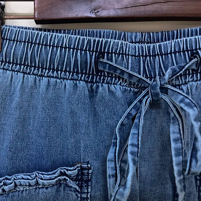 Vintage Ruffle Hem Wide Leg Denim Pants(BUY 2 FREE SHIPPING)