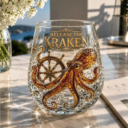🌊Release The Kraken Pirate Glass Collection — 3-Piece Legendary Ocean Treasure Set - KRAKEN RISE GLass