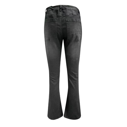 70S HIGH RISE STRETCHY BUTTONS BELL BOTTOM JEANS(Buy 2 Free Shipping)