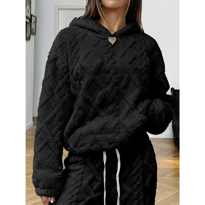 Women's Plush Textured Hooded Lounge