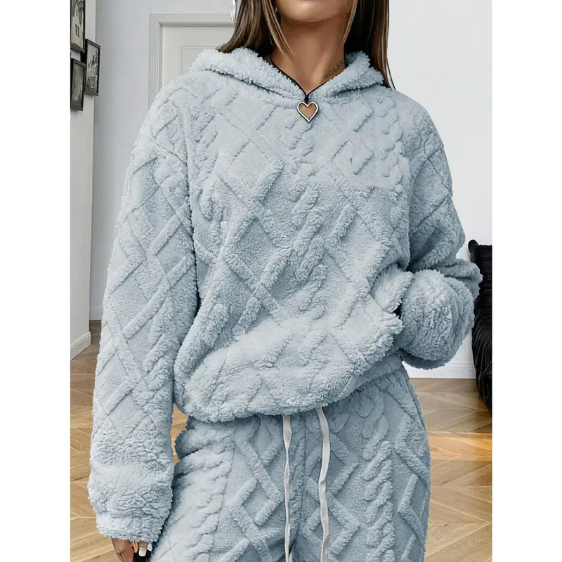 Women's Plush Textured Hooded Lounge