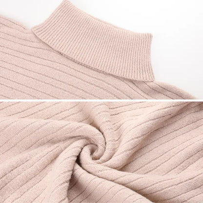 Women's soft chunky knit turtleneck cape