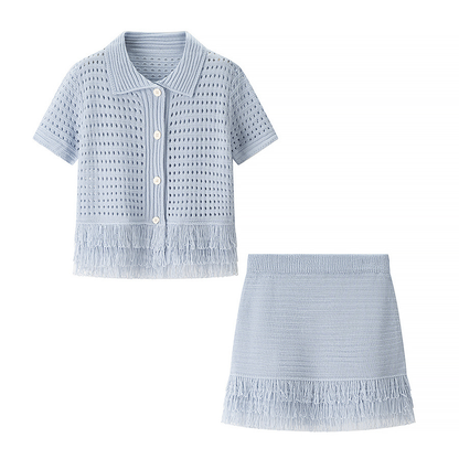 Women's Crochet Knit Fringe Two-Piece Set(BUY 2 FREE SHIPPING)