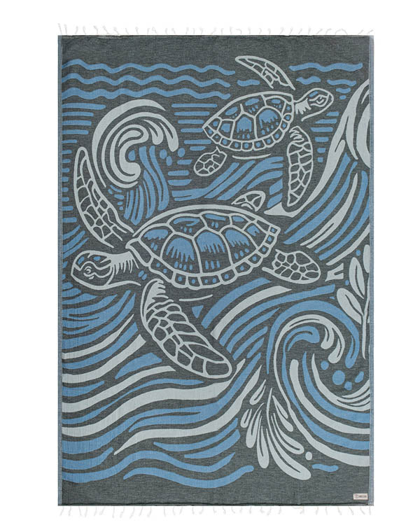 🏖️Daisy Turtle Turkish Cotton Beach Towel – Oversized Sand Resistant Quick Dry Towel