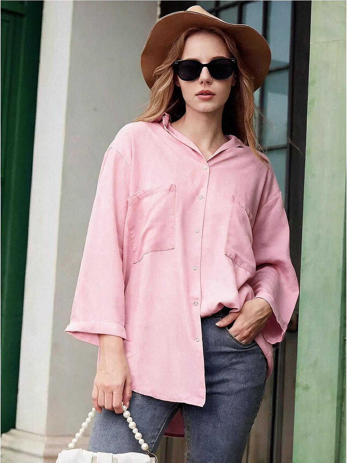 Oversized Washed Denim Shirt