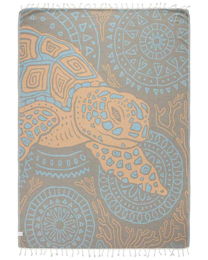 🏖️Daisy Turtle Turkish Cotton Beach Towel – Oversized Sand Resistant Quick Dry Towel