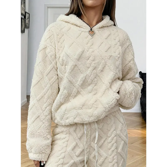 Women's Plush Textured Hooded Lounge