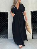 SLIT V-NECK EFFORTLESS MAXI LONG DRESS(Buy 2 Free Shipping)