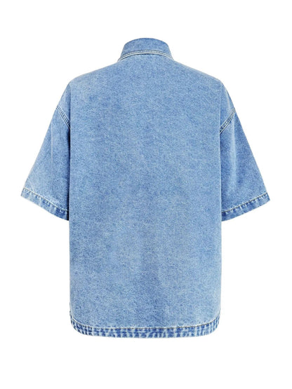 Women's Denim Coats, Jacket, Casual Short Sleeve Shirt Top for Summer