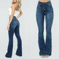 70S HIGH RISE STRETCHY BUTTONS BELL BOTTOM JEANS(Buy 2 Free Shipping)