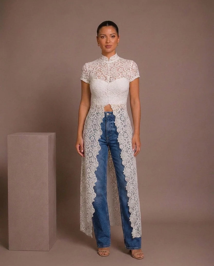 LikeMyChoice Boho Short-Sleeve Shirt & Wide-Leg Pants Luxury Resort Wear 2-Piece Outfit Satin Fabric Women's Lounge Set for Vacation Vibe Clothes Suits
