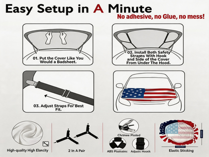 Patriotic American Flag Car Hood Cover 🇺🇸🚗
