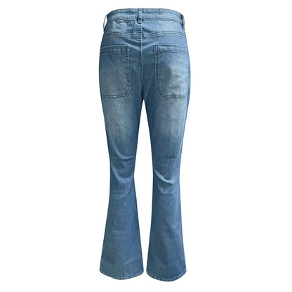 70S HIGH RISE STRETCHY BUTTONS BELL BOTTOM JEANS(Buy 2 Free Shipping)