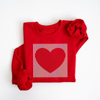Limited time sale🔥Retro Valentines Heart Stripe Print Sweatshirt