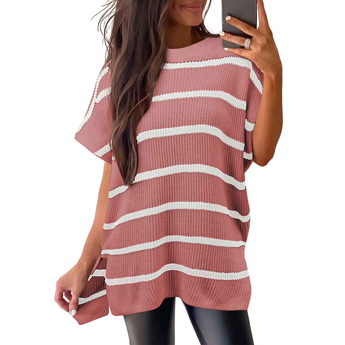 Limited time sale🔥Women's Lightweight Knit Batwing Short Sleeve Sweater