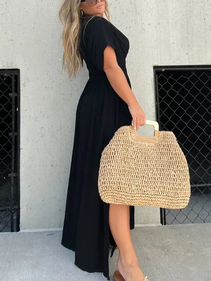 SLIT V-NECK EFFORTLESS MAXI LONG DRESS(Buy 2 Free Shipping)