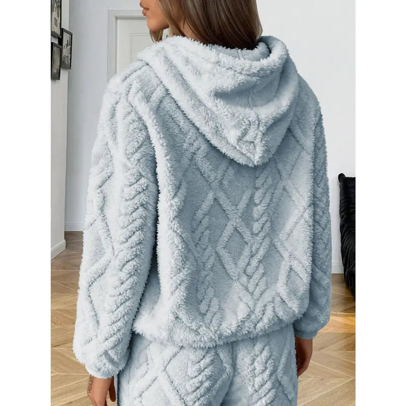 Women's Plush Textured Hooded Lounge