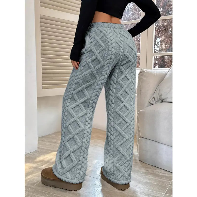 Women's Plush Textured Warm Lounge Pants