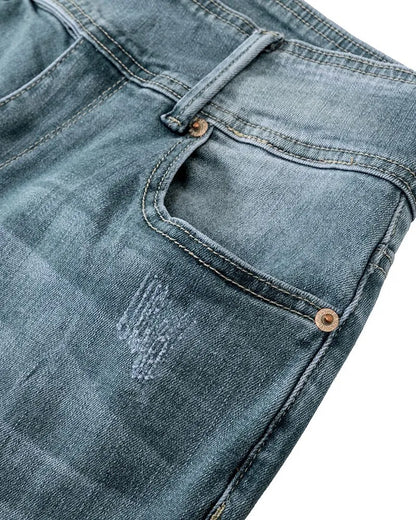 VINTAGE BUTTON SIDE DESIGN MID WAIST STRETCH FLARE JEANS(Buy 2 Free Shipping)