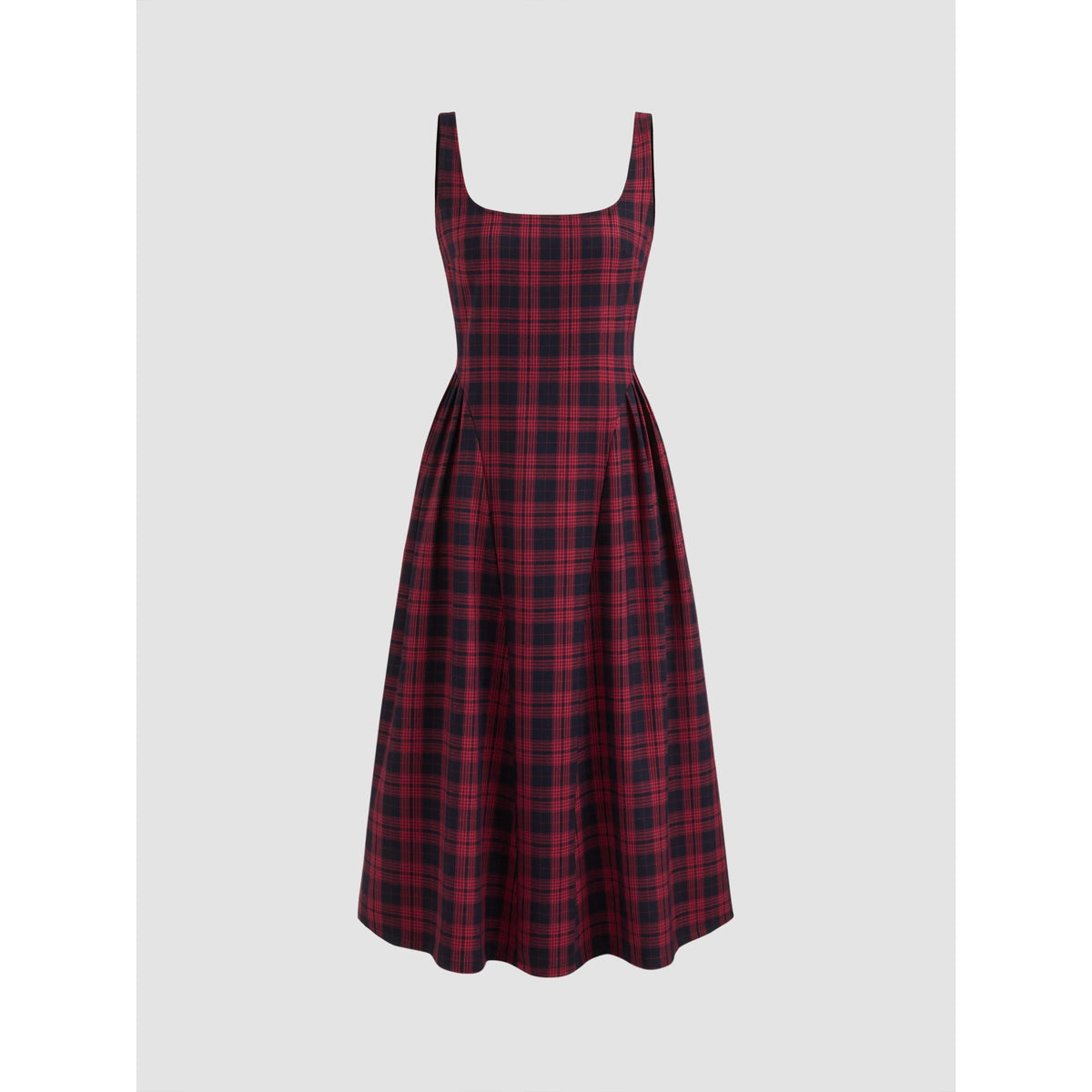 Vintage Plaid Sleeveless Maxi Dress for Women