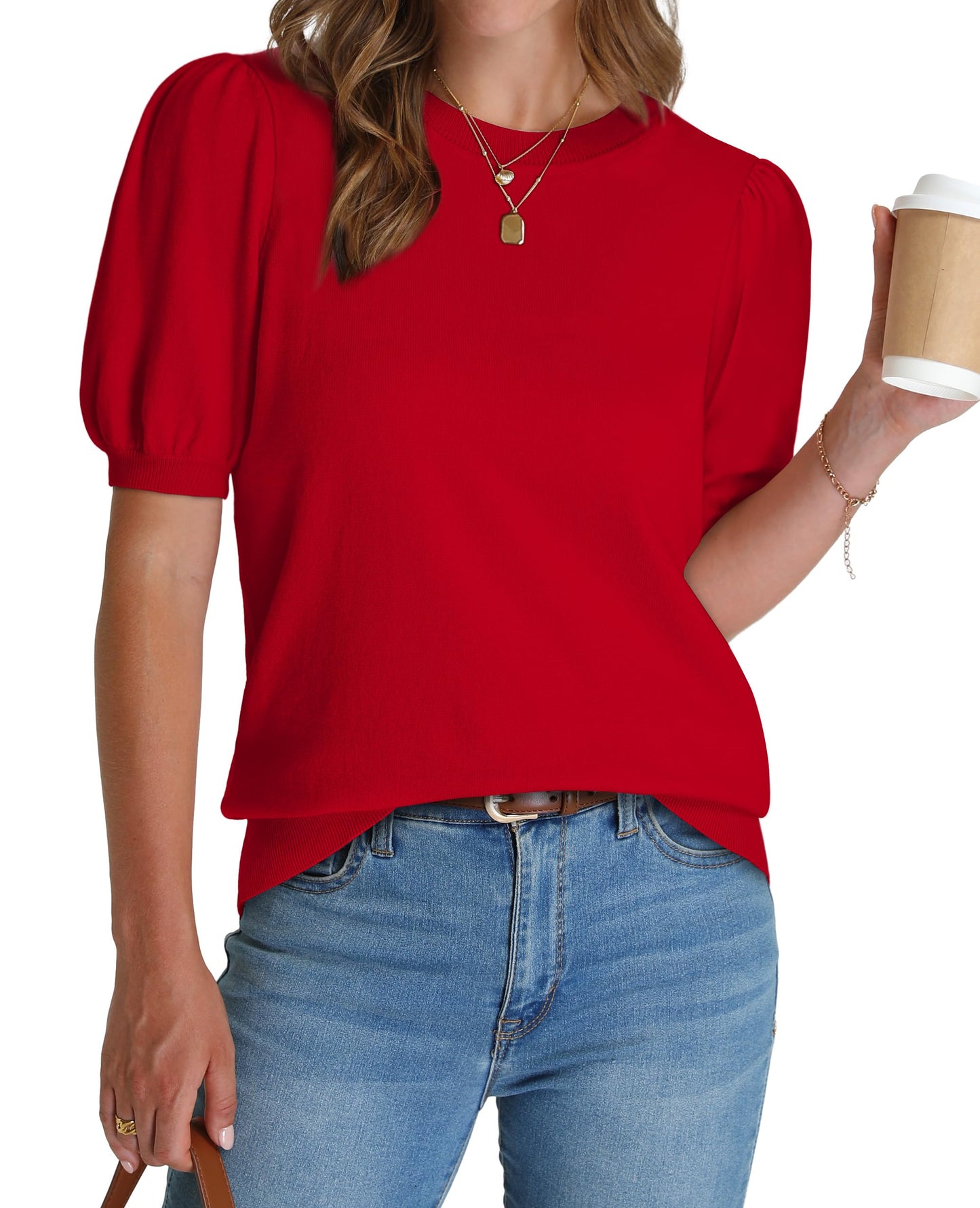 Women's Lightweight Puff Short Sleeve Sweater(Buy 2 Free Shipping)