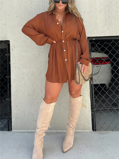 Satin Covered Nights Romper Set (Buy 2 Free Shipping)