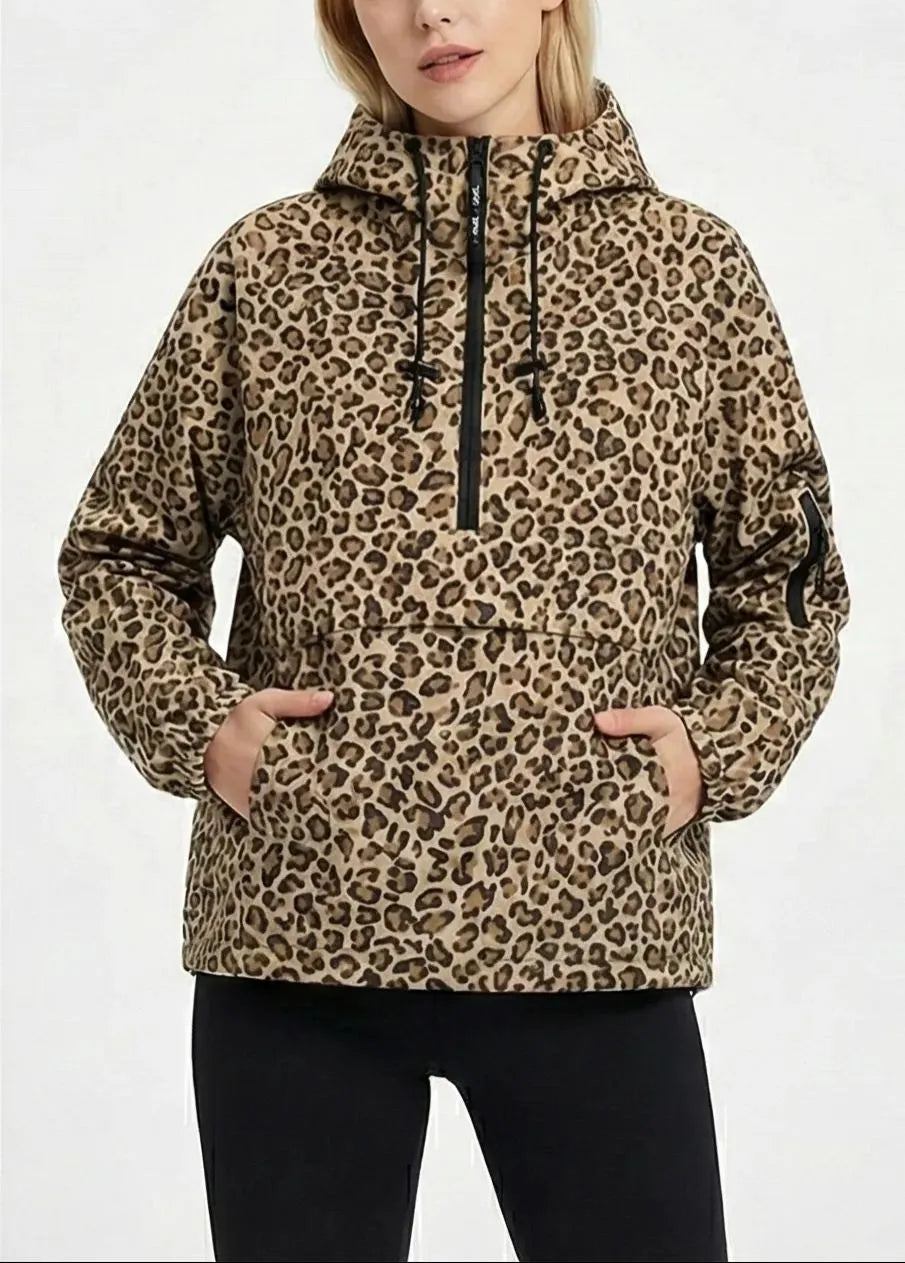 Fleece-lined Hooded Rain Jacket With Kangaroo Pocket(BUY 2 FREE SHIPPING)