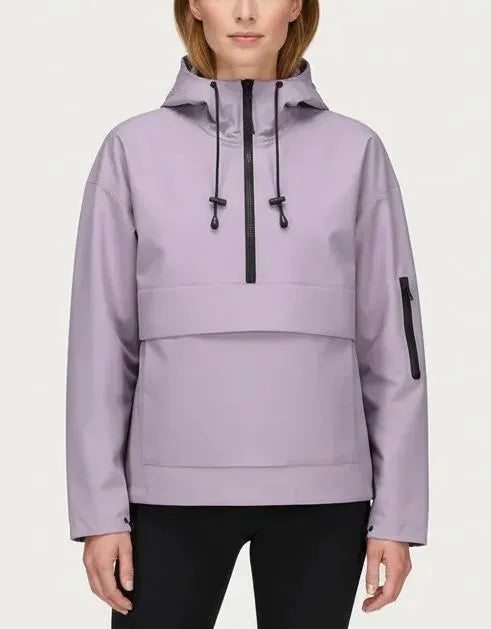 Fleece-lined Hooded Rain Jacket With Kangaroo Pocket(BUY 2 FREE SHIPPING)