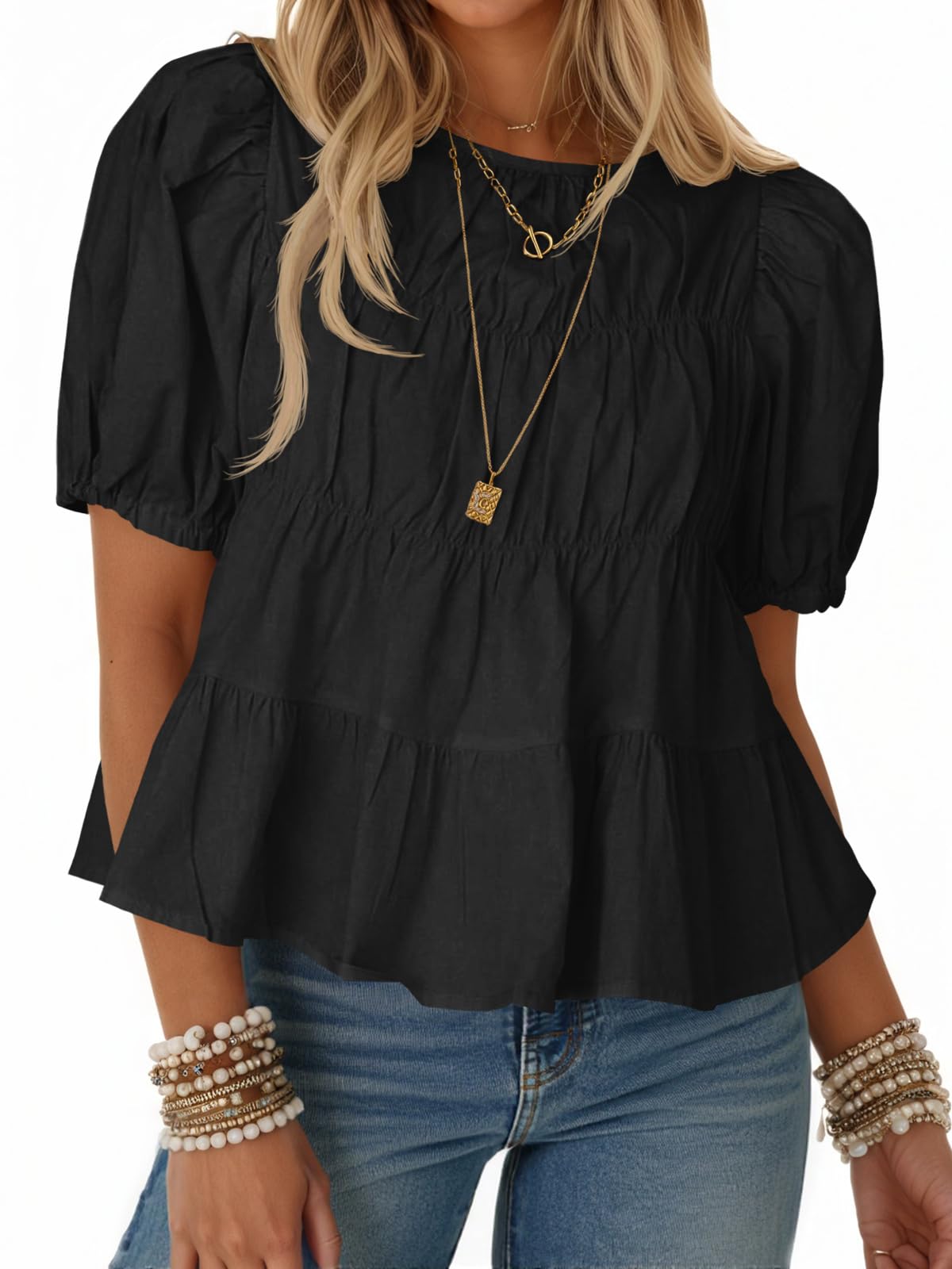 Hot sale-Women's Ruffled Puff Short Sleeves (Buy 2 Free Shipping)