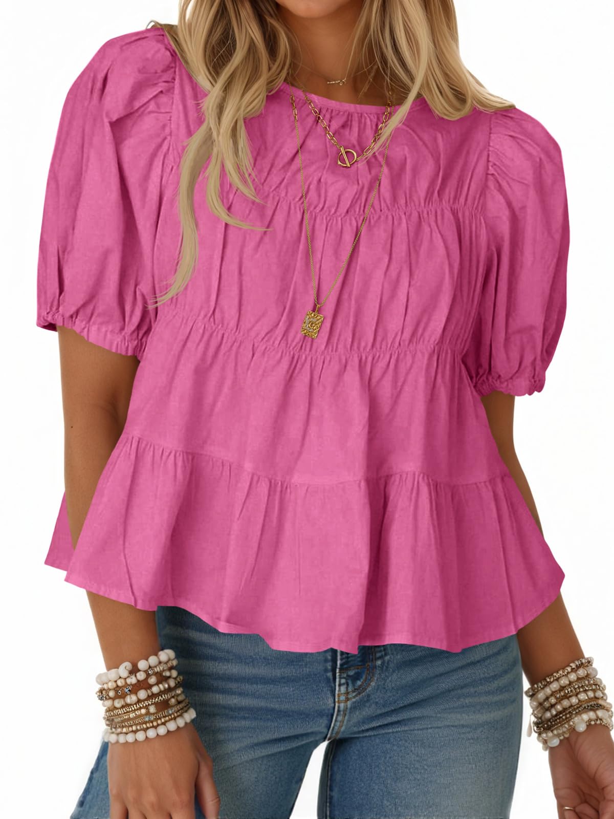 Women's Ruffled Puff Short Sleeves (Buy 2 Free Shipping)