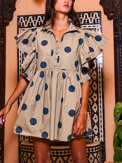 Women's Polka Dot Angel Sleeves Dress (Buy 2 Free Shipping)