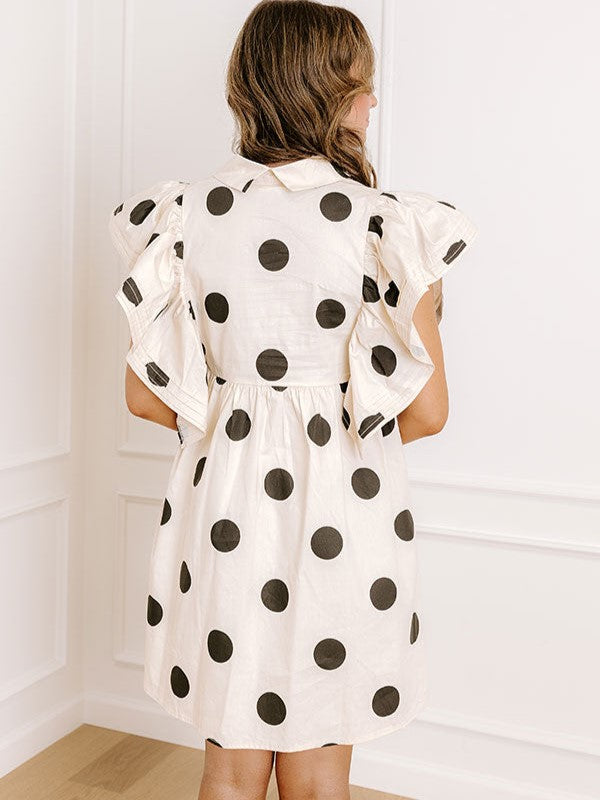 Women's Polka Dot Angel Sleeves Dress (Buy 2 Free Shipping)