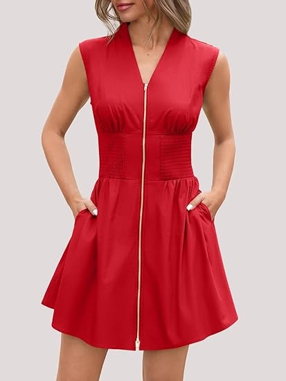 Women's Utility Style Zip Front Tank Dress(Buy 2 Free Shipping)