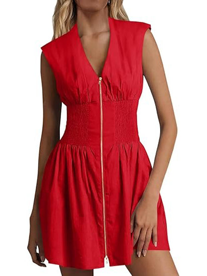 Women's Utility Style Zip Front Tank Dress(Buy 2 Free Shipping)