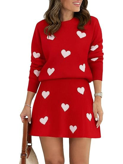 Women's Skirt 2 Piece Long Sleeve Crewneck Sweaters (Buy 2 Free Shipping)