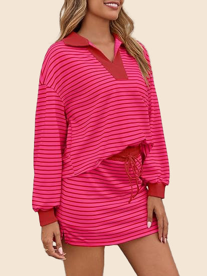 ✨Women's Casual Striped Two-Piece Set (Buy 2 Free Shipping)