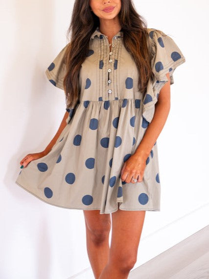 Women's Polka Dot Angel Sleeves Dress (Buy 2 Free Shipping)