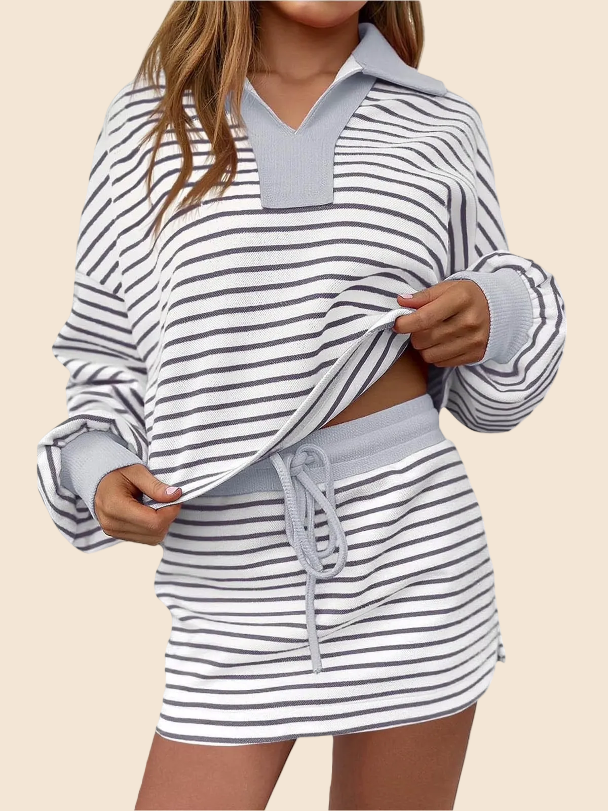 ✨Women's Casual Striped Two-Piece Set (Buy 2 Free Shipping)