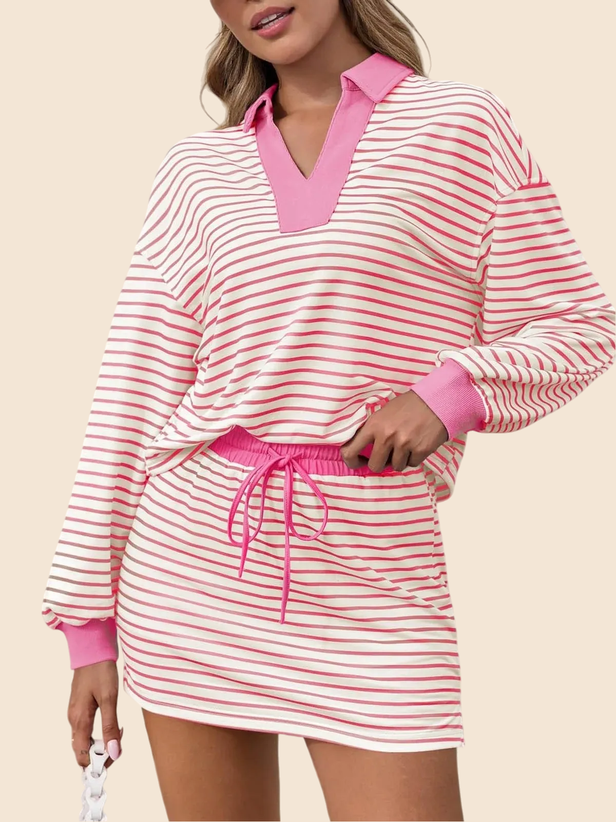✨Women's Casual Striped Two-Piece Set (Buy 2 Free Shipping)