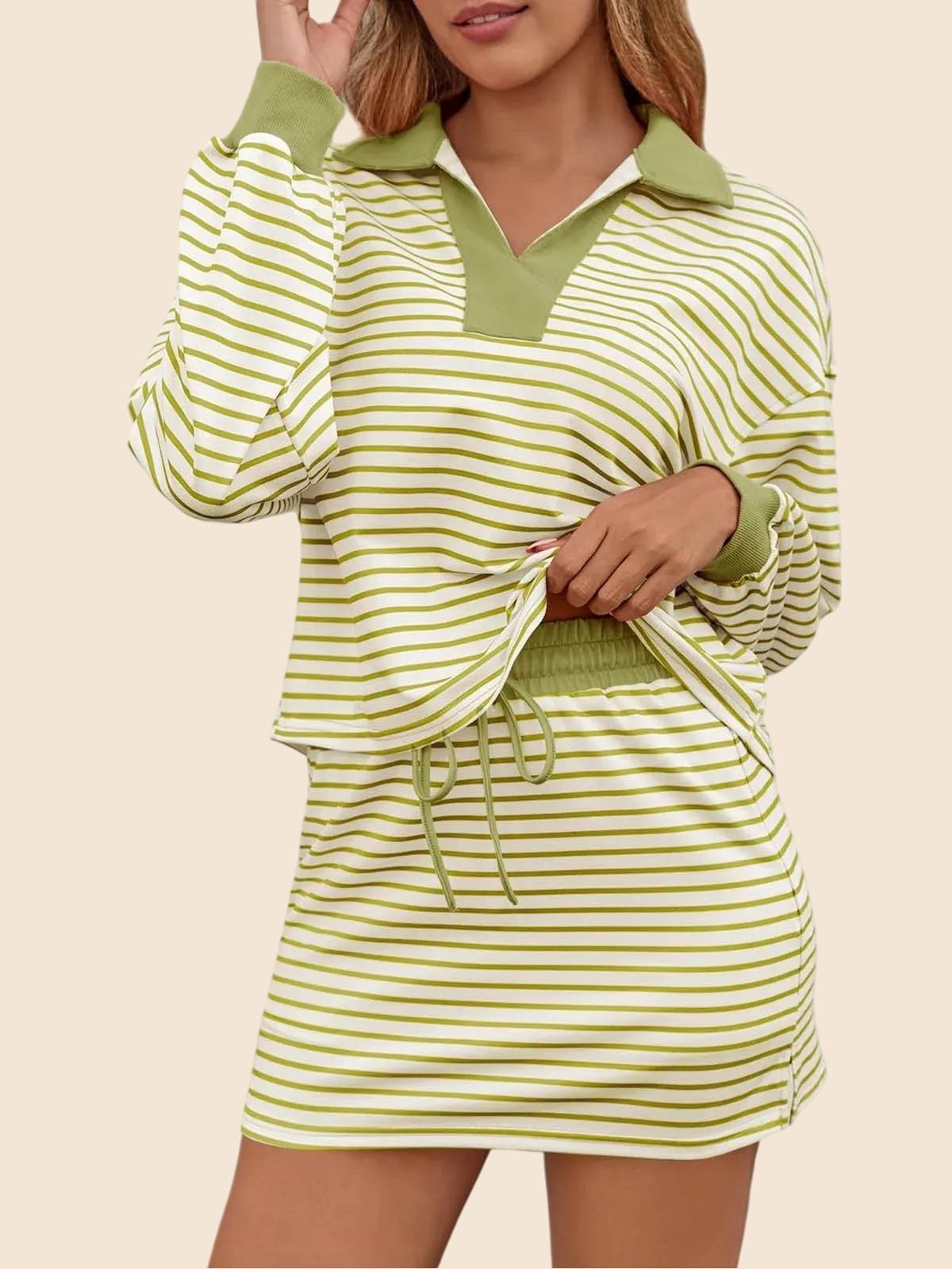✨Women's Casual Striped Two-Piece Set (Buy 2 Free Shipping)