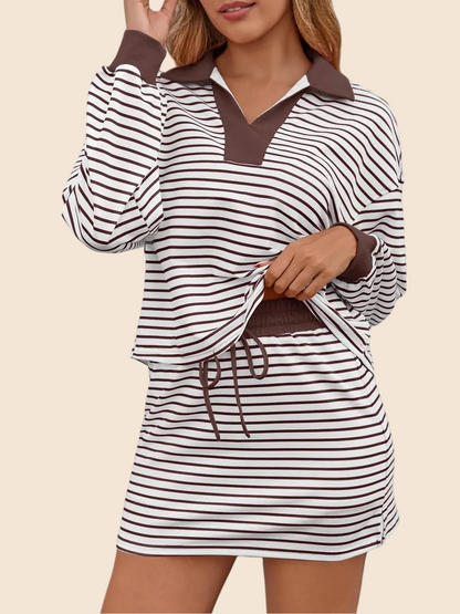 ✨Women's Casual Striped Two-Piece Set (Buy 2 Free Shipping)