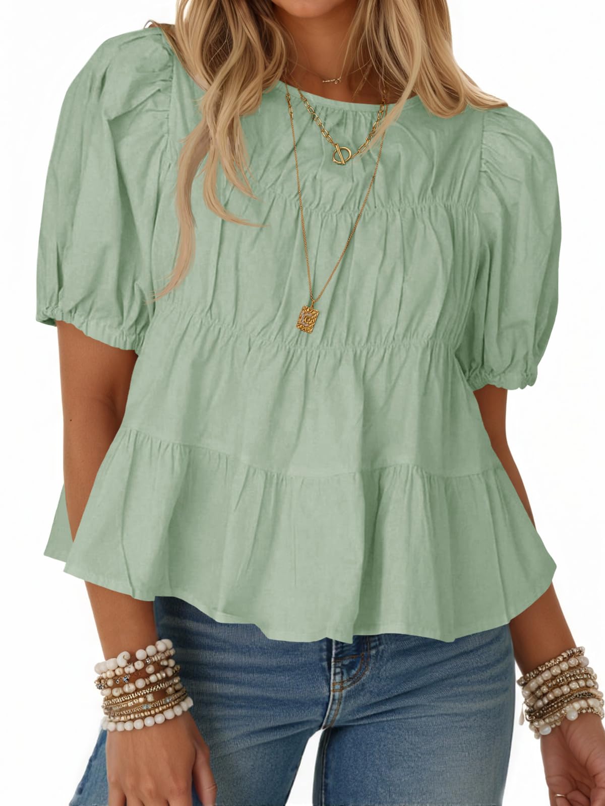 Women's Ruffled Puff Short Sleeves (Buy 2 Free Shipping)