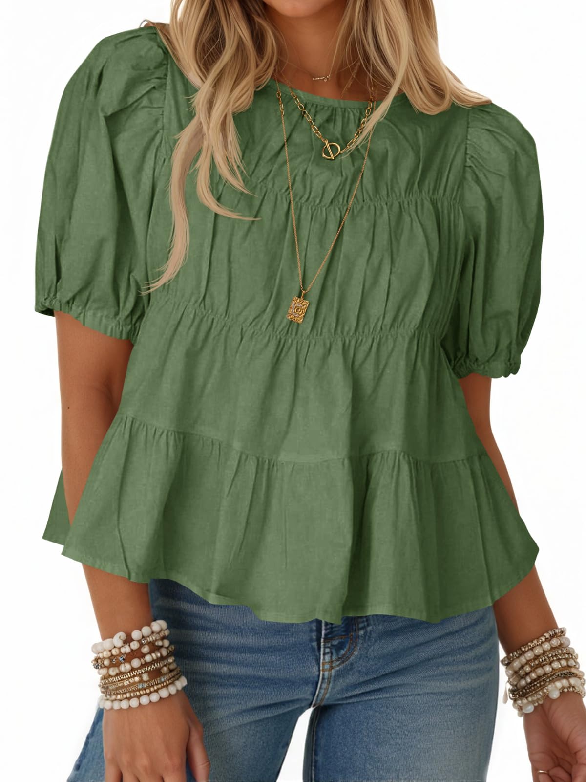 Hot sale-Women's Ruffled Puff Short Sleeves (Buy 2 Free Shipping)