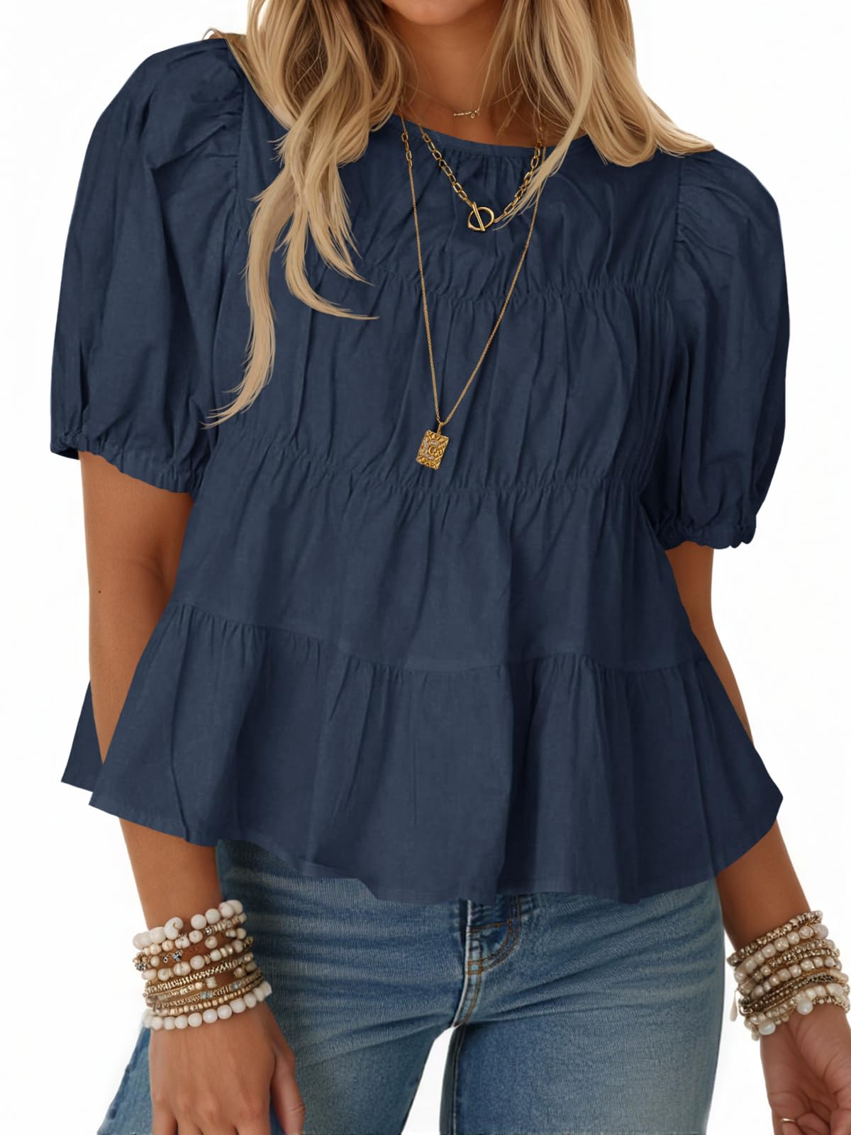 Women's Ruffled Puff Short Sleeves (Buy 2 Free Shipping)