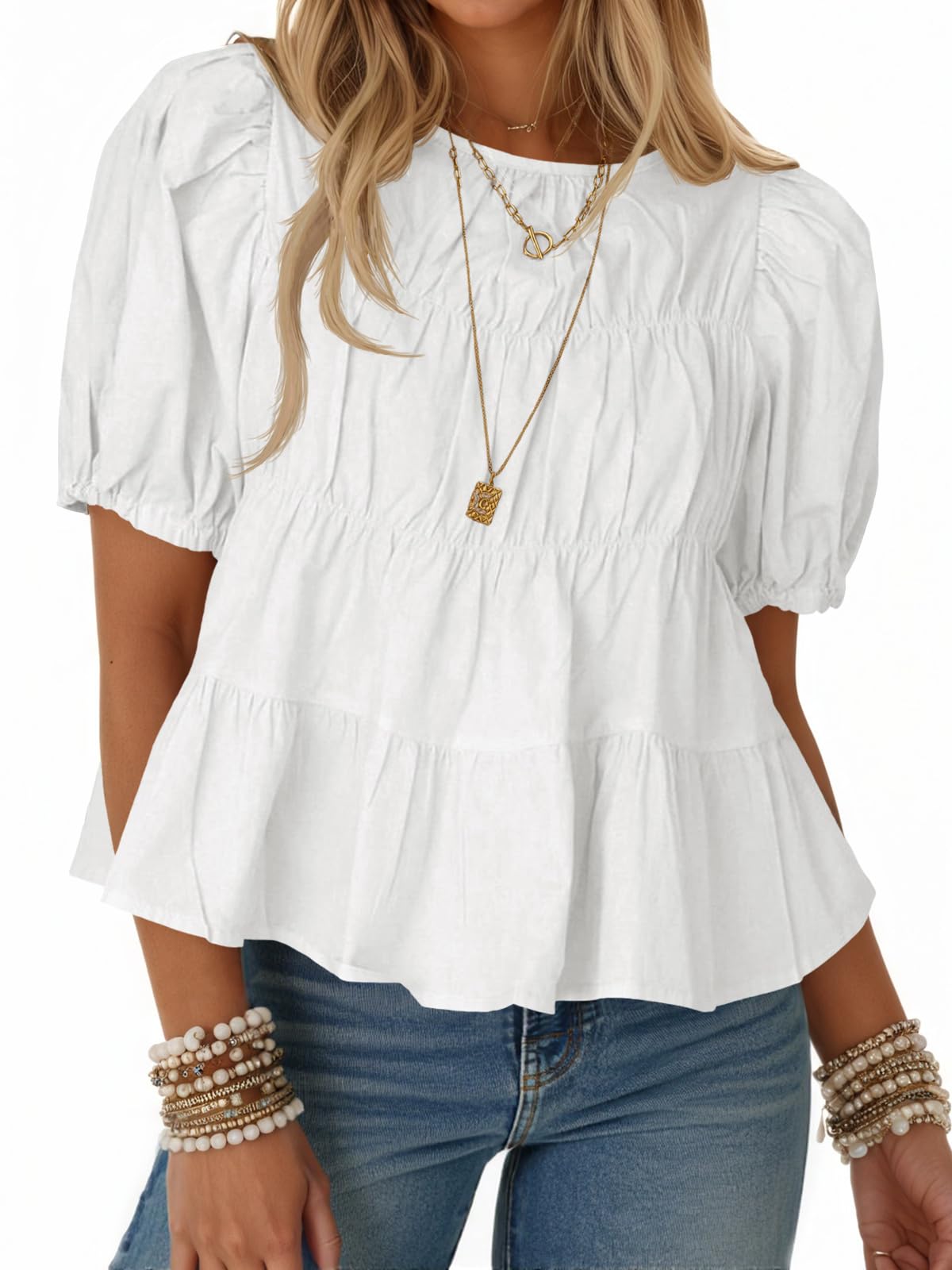 Hot sale-Women's Ruffled Puff Short Sleeves (Buy 2 Free Shipping)