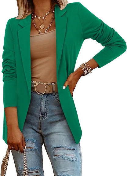 Women's Casual Lightweight Lapel Long Sleeve Blazer Coat