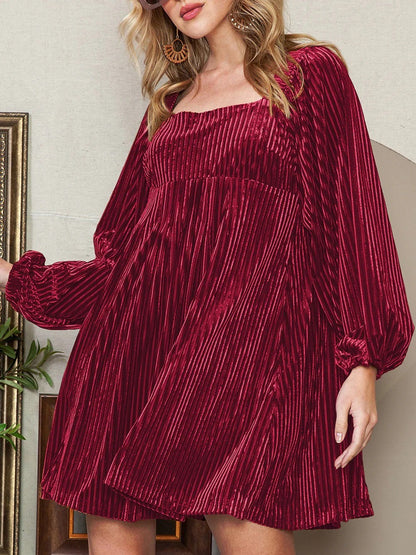 Women's Square Neck Tie Back Ribbed Dress (Buy 2 Free Shipping)