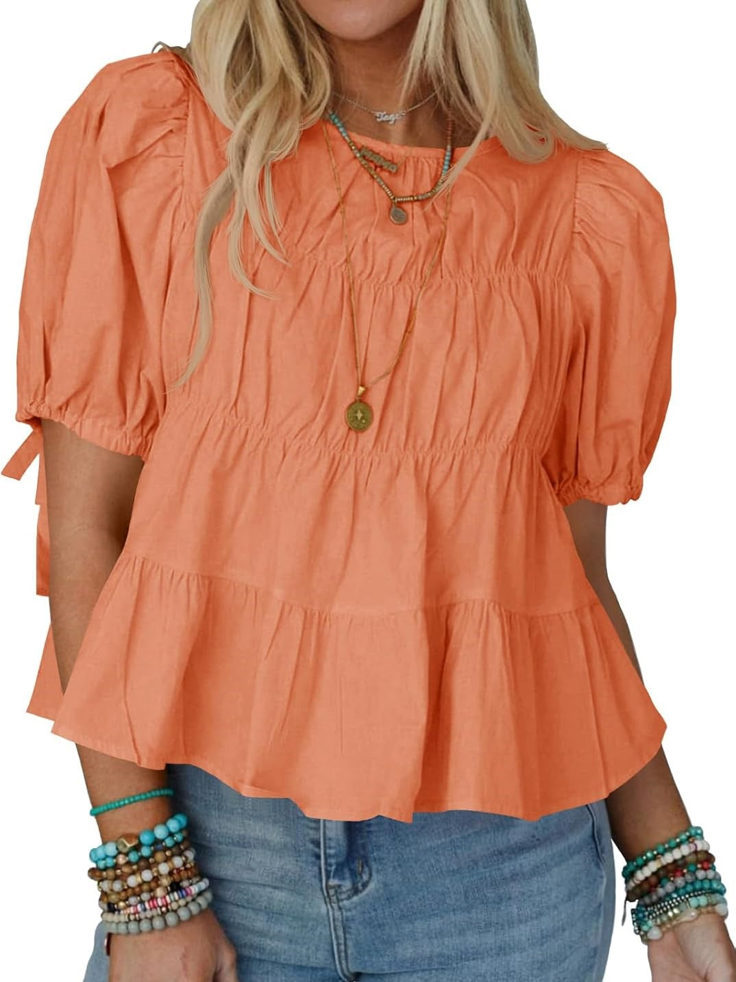 Women's Ruffled Puff Short Sleeves (Buy 2 Free Shipping)